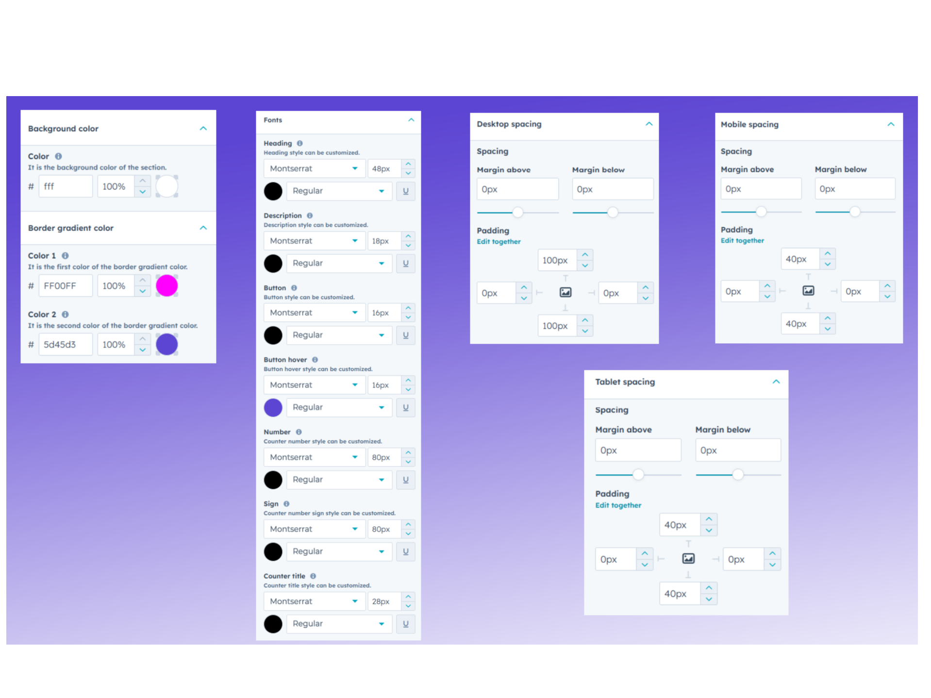 Style Your Section – Colors, Fonts & Spacing